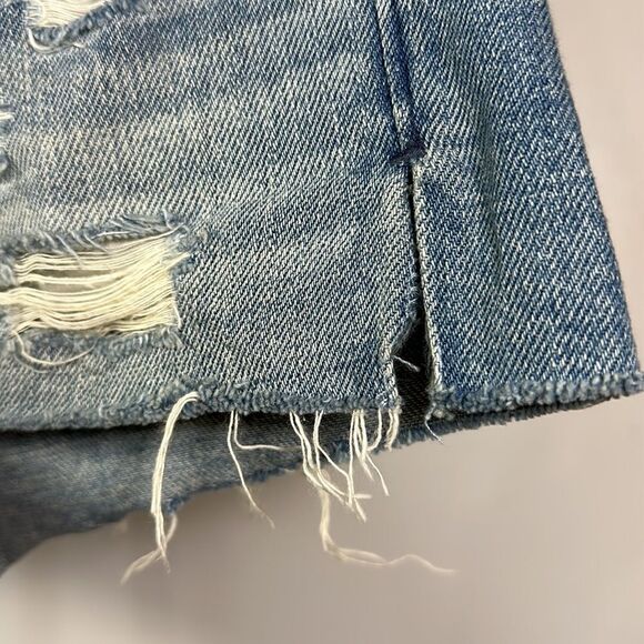 ABERCROMBIE & FITCH Women’s Button Fly Distressed Denim Jean Shorts Blue Size 27 - Picture 5 of 11